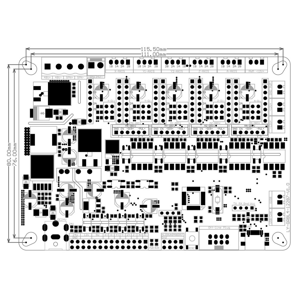 Grbl 4-Axis 32bit Papan Kontro - Controller Grbl Board ulasan dan harga