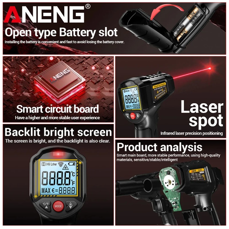 ANENG TH202 Termometer Genggam - Industrial Infrared Laser ulasan dan harga