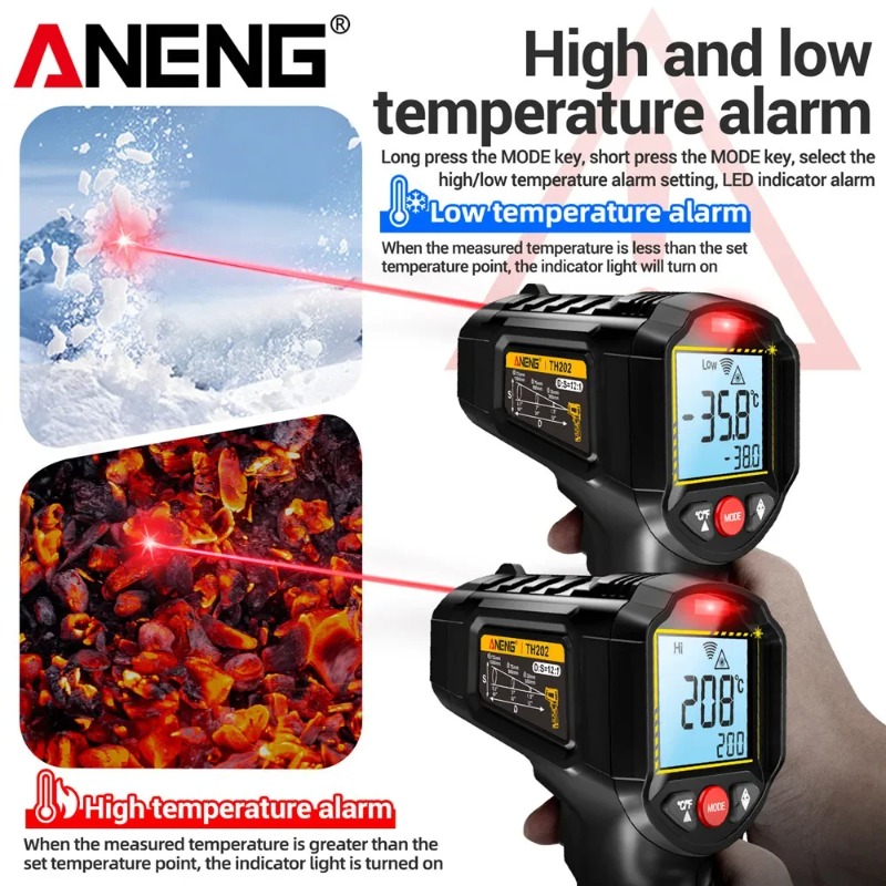 ANENG TH202 Termometer Genggam - Industrial Infrared Laser ulasan dan harga