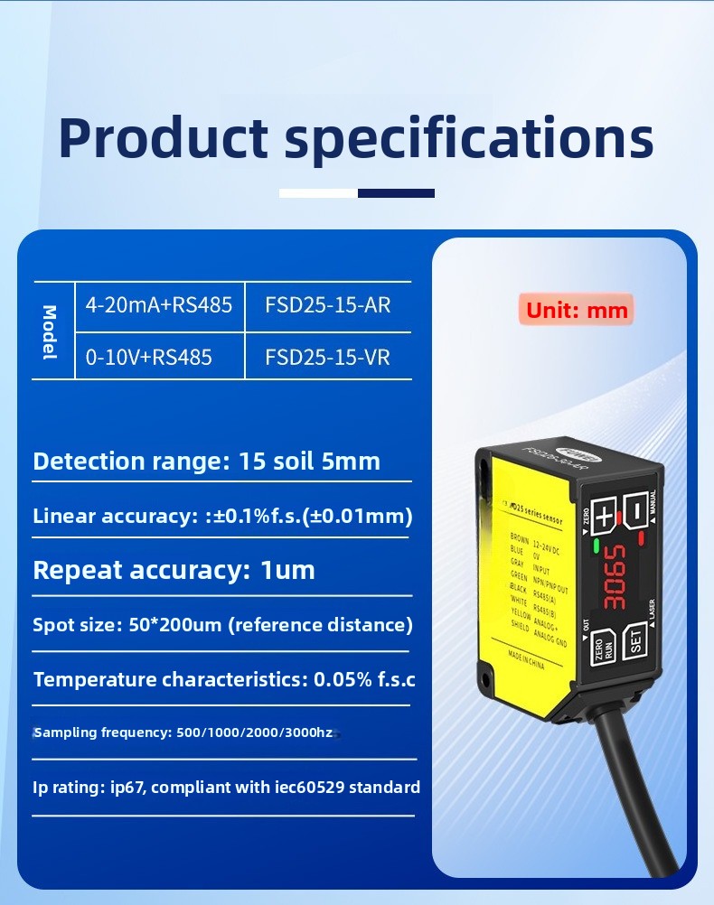 Sensor Jarak Perpindahan Laser - Industrial Laser Displacement Sensor ulasan dan harga